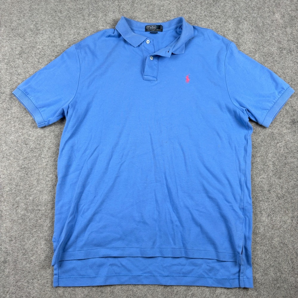 Polo Ralph Lauren Polo Shirt Mens XL Blue Short Sleeve Embroidered Logo